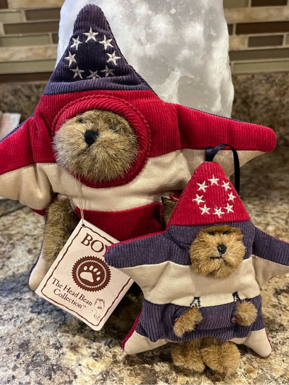 Boyds Bears Patriotic Star Bear Plush Duo - Red, Cream & Navy